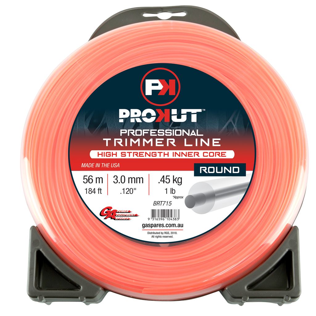 PROKUT TRIMMER LINE ROUND ORANGE .120 3MM 1LB 56M DONUT