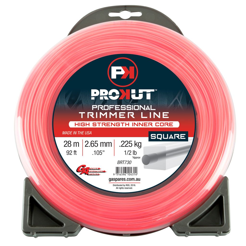 PROKUT TRIMMER LINE SQUARE PINK .105 2.65MM 1/2 LB 28M DONUT