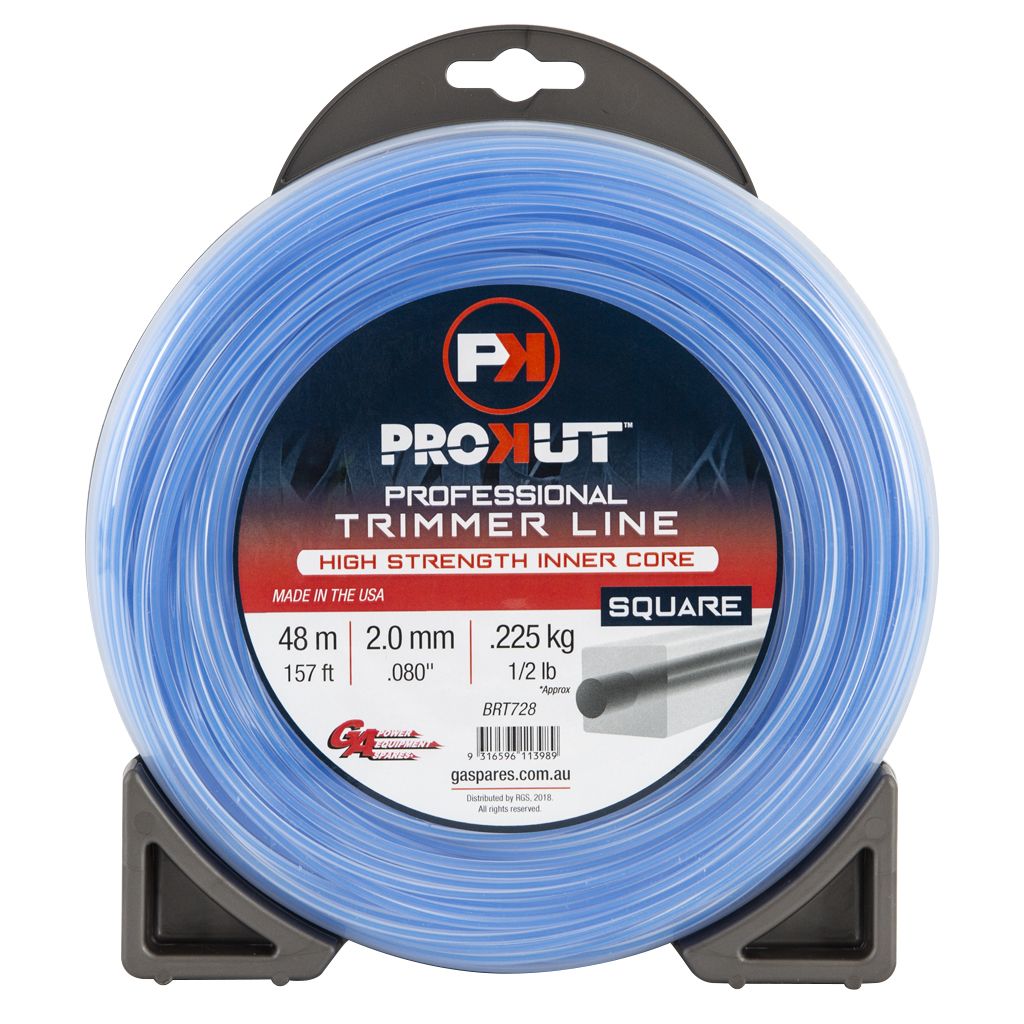 PROKUT TRIMMER LINE SQUARE BLUE .080 2.0MM 1/2LB 48M DONUT