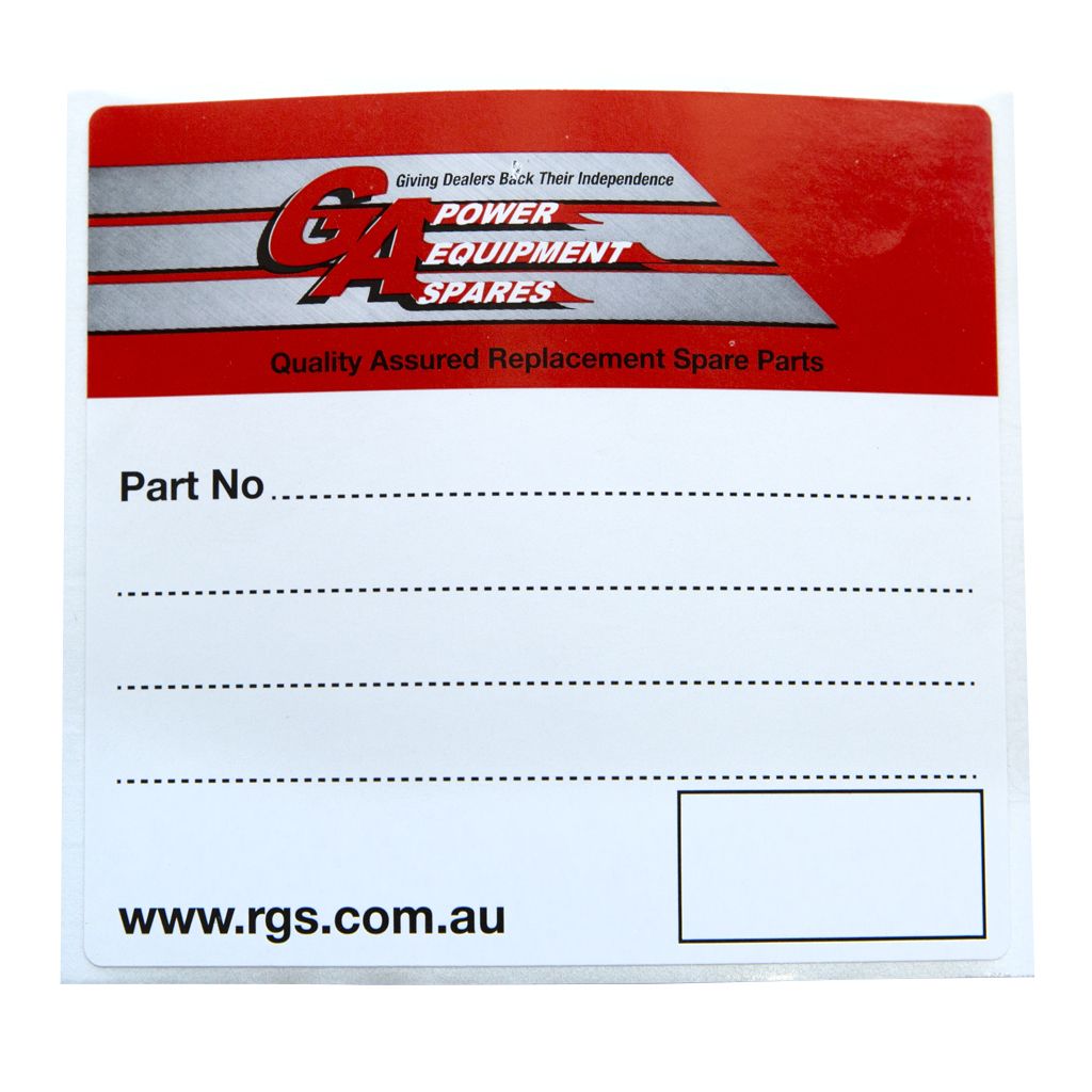 GA LABEL ONLY SUITS PARTS BOXES