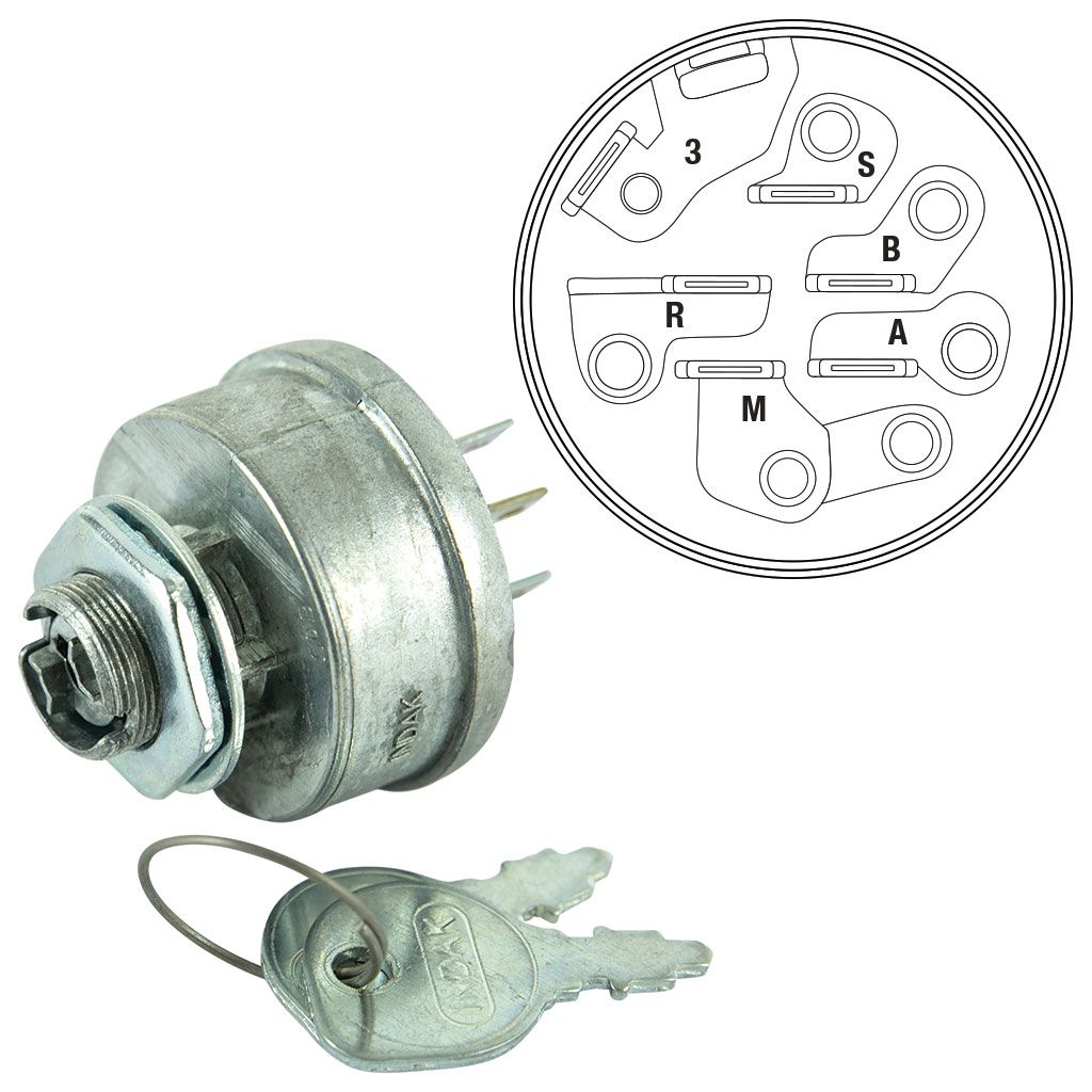 IGNITION SWITCH 6 PIN SUITS SELECTED KOHLER / TORO / WHEELHORSE
